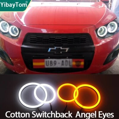 Halo Rings LED Angel Eyes For Chevrolet AVEO Sonic T300 2011-2015 pre Facelift - Image 1 of 4