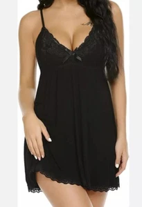 Camicia da notte donna Avidlove sexy pigiama pizzo camicia scollo a V modal babydoll taglia L - Foto 1 di 6