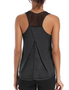 Womens Workout Tops for Women Racerback Tank Tops Mesh Yoga Shirts Athletic R... - Picture 1 of 4
