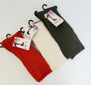 3 HUE Womens Temp Tech Tuck Stitch Ribbed Boot Ankle Socks Multi U20915 One Size - Picture 1 of 1