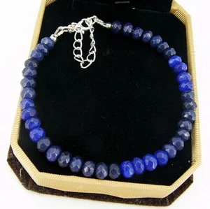 BAILYSBEADS edles Saphir-Armband Armkettchen mit Sicherheitskettchen behandelt  - Bild 1 von 2