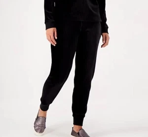 Jogger Encore by Idina Menzel Petite de terciopelo con cordón negro azabache 2XP A518980 - Imagen 1 de 3