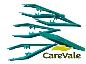 5 X CareVale Green Plastic Tweezers Medical Salon Craft Children Tweezer Forceps - Picture 1 of 2