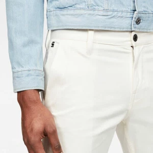 $240 Designer G-STAR RAW Men's Bronson Milk White Chino Slim Trousers Pants 29 - Picture 1 of 8