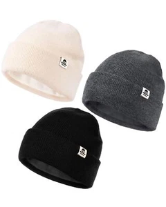 Baby Beanie Fleece Lined Toddler Winter Hat Boys Girls Knit Warm Beanies Kids... - Picture 1 of 7