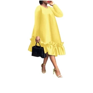 WOMEN'S FORMAL DRESS YELLOW FASHION CHARMING WEDDING DRESS SOLID COLOR - Picture 1 of 11