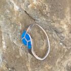 Blue Turquoise Southwestern Navajo Sterling Silver Old Pawn Ring Size 7 10844