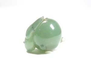 Japan Antique Netsuke green Rabbit Ojime bead inro ojime sagemono rare Meiji era - Picture 1 of 7