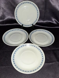 Set Of 4 Vintage FIGGJO FLINT 5 3/4” Saucer Blue and White Turi Design Norway - Picture 1 of 4