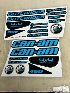 2022-2024 CAN-AM OUTLANDER 450 EFI DECAL SET DURABLE VINYL W/ UV LAMINATE BLUE - Picture 1 of 2
