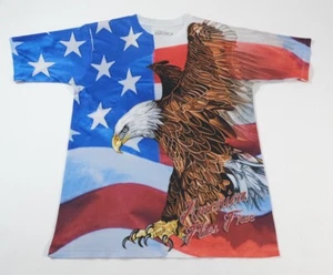 Spirit Of America All Over Print American Flag Eagle T-shirt Size M - Picture 1 of 6