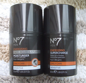 Boots No.7 Men Energising Supercharge 50ml and Moisturiser 50ml