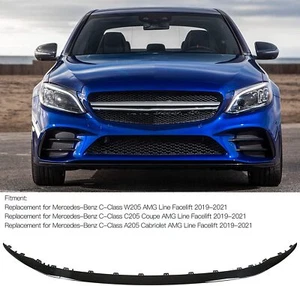 Front Bumper Lip Trim Molding 3PCS For Mercedes benz W205 Sport Type Black 19-22 - Picture 1 of 7