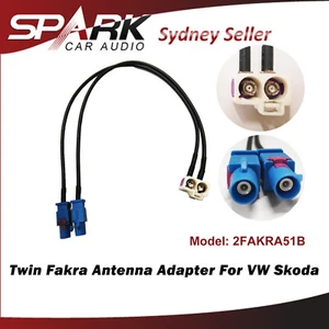 SP Twin Double Fakra Conversion Cable Radio Antenna For Skoda RNS 510 Seat - Picture 1 of 1