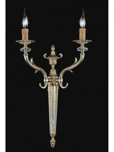 APPLIQUE DA PARETE IN OTTONE E CRISTALLO DI SWAROVSKI - Foto 1 di 1