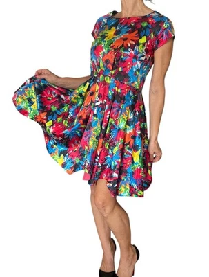 Vestido Floral Junior GAULTIER Tie Dye Ajuste y Acampanado Manga Gorra Niña 16 Mujeres XS Foto 1 de 4