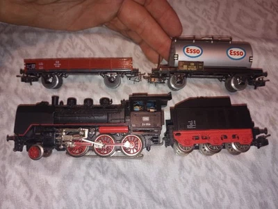 4 Marklin HO Scale DB 24058 3 Rail HO 2-6-0 W/ Coal Car Freight And Esso Tanker - Image 1 of 4