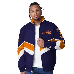 Men's Starter Purple Phoenix Suns Captain Oxford Full-Zip Jacket - Picture 1 of 2