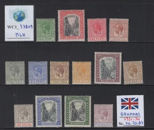 WC1_33809 M. BRITISH COL.:BAHAMAS. Wertvoller kurzer Satz 1921-34. Sc.70-83. MLH - Bild 1 von 1
