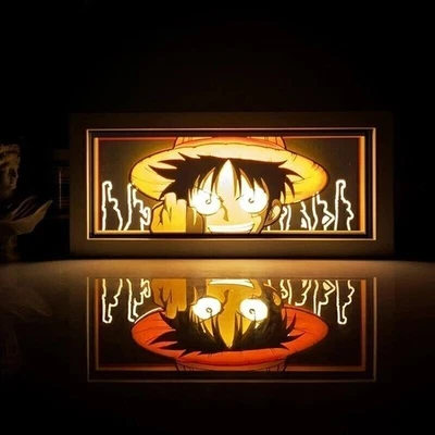 3D LED Anime Light Box Monkey D. Luffy Gear Frame Night Lamp One Piece Ornaments - Image 1 of 4