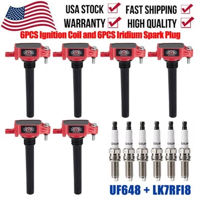 6x Bobina de encendido y bujía para Chrysler Town & Country 2011-2016 3,6 L UF648 Foto 1 de 4