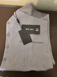 Men's MageMale Gray Button Up Vest Size XS New - Picture 1 of 3