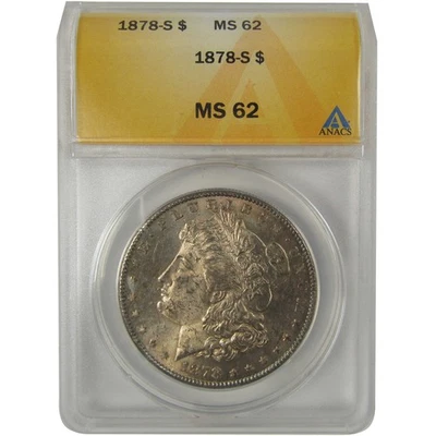 1878 S Morgan Dollar MS 62 ANACS Silver Uncirculated Toned SKU:I23141 - Image 1 of 4