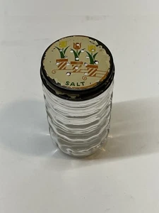 "Salero de tulipán Anchor Hocking vintage 4"" vidrio acanalado usado"  - Imagen 1 de 5