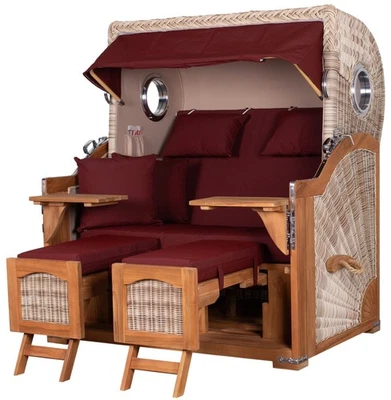 Strandkorb-Set Ammersee Grande XL Teak - PE shell - Modell 550 - Liftersystem - Bild 1 von 4