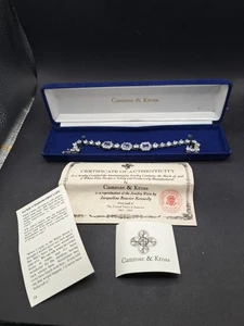  "JBK", Jacqueline Bouvie Kennedy Faux  Tanzanite And Rhinestone  Bracelet  - Picture 1 of 9