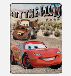 Disney Pixar CARS Lightning McQueen Tow Mater Off Road 46x60 Plush Throw Blanket - Picture 1 of 4