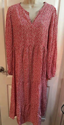 VESTIDO LARGO ISABEL BY INGRID & ISABEL ROJO CON LUNARES BLANCOS MEDIANO Foto 1 de 3