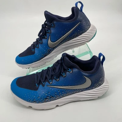 Nike Hombre 10 Vapor Velocidad Césped Taco Lunarlon Fútbol Entrenador Zapato Azul Con Cordones Foto 1 de 4