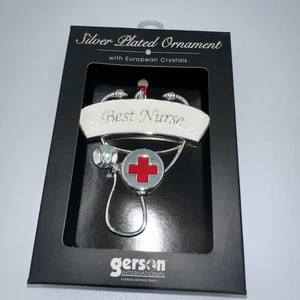 Gerson Int'l versilbertes Weihnachtsornament beste Krankenschwester mit europäischen Kristallen - Bild 1 von 3