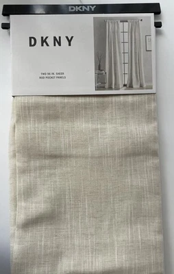 DKNY CLASSIC LINEN 2 Semi Sheer Window Panels 50"x96" Rod Pocket Panels Set #1 - Image 1 of 4