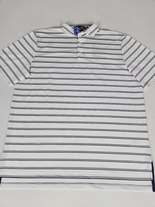 Polo de golf Ralph Lauren RLX calce clásico manga corta para hombre L blanco gris a rayas - Imagen 1 de 11