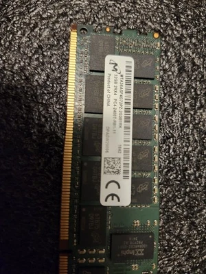 Micron 32GB 2Rx4 PC4-2400T  2400MHz MTA36ASF4G72PZ-2G3B1RK HP P/N 809083-091 - Image 1 of 4