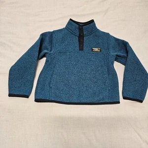 L.L. Bean Quarter Snap Knit Little Kid Size S4 Teal Pullover - Picture 1 of 10