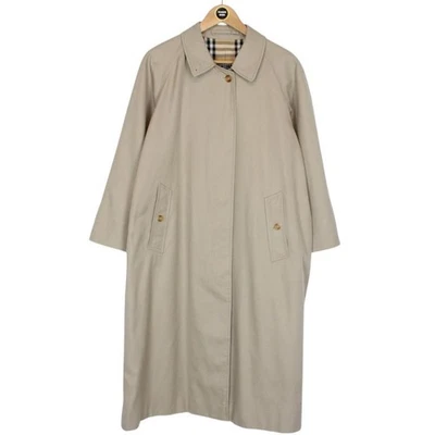Vintage 90s Burberry Beige Single Breasted Trench Coat - Image 1 of 4
