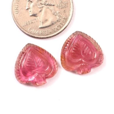 Loose Gemstone Natural Certified Bio Tourmaline Hand Carved Fancy Heart A502 - Image 1 of 3