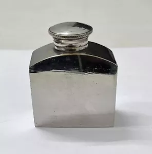 Old Brass Nickle Plated Handcrafted small Square Shape Gun Oil Pot, Rich Patina - Picture 1 of 6