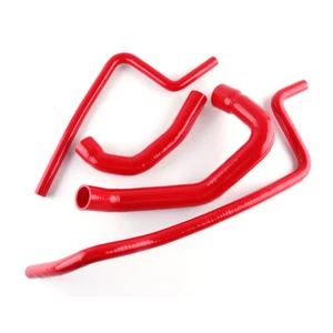 97-06 Jeep Wrangler TJ 4.0L LHD Red Silicone Radiator Coolant Heater Hose Kit - Picture 1 of 16