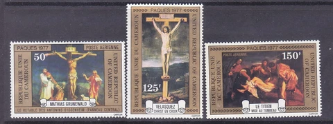Cameroun C240-42 MNH 1977 Crucifixion & Christ on the Cross Paintings Set of 3 Cover
