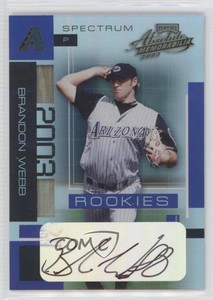 2003 Playoff Absolute Memorabilia Spectrum Signature Brandon Webb Rookie Auto RC