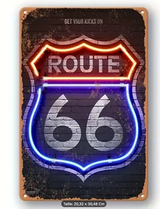 Plaque murale métal 20x30cm - Route 66 - Picture 1 of 4