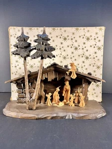Vintage 1950s Reuge Manger Scene with Silent Night Music Box WORKS! MCM - Picture 1 of 7