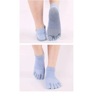 Non Slip Low Rise Full-Toe Yoga Grip Pilates Socks - Picture 1 of 1
