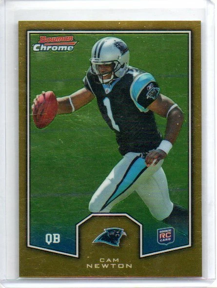 2011 CAM NEWTON BOWMAN CHROME ROOKIE PREVIEW #BCR-3 RC GOLD PARALLEL RARE SP - Image 1 of 1