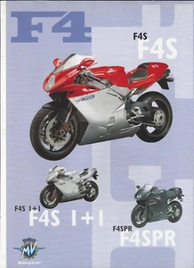 MV Agusta F4 S, S 1+1, SPR alrededor de 2001 folleto folleto - Imagen 1 de 2