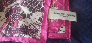 Adrienne Landau Silk Scarf MAGENTA Art Bohemian Square Wrap Vintage 35" - Picture 1 of 3